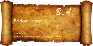 Bodon Arnold névjegykártya