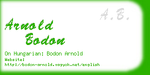 arnold bodon business card